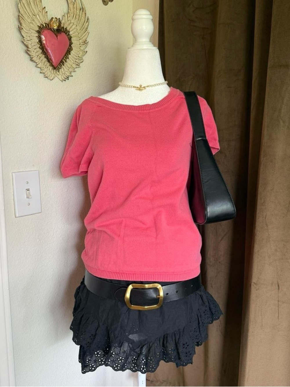 Talbots Coral Pink Short-Sleeve Knit Top